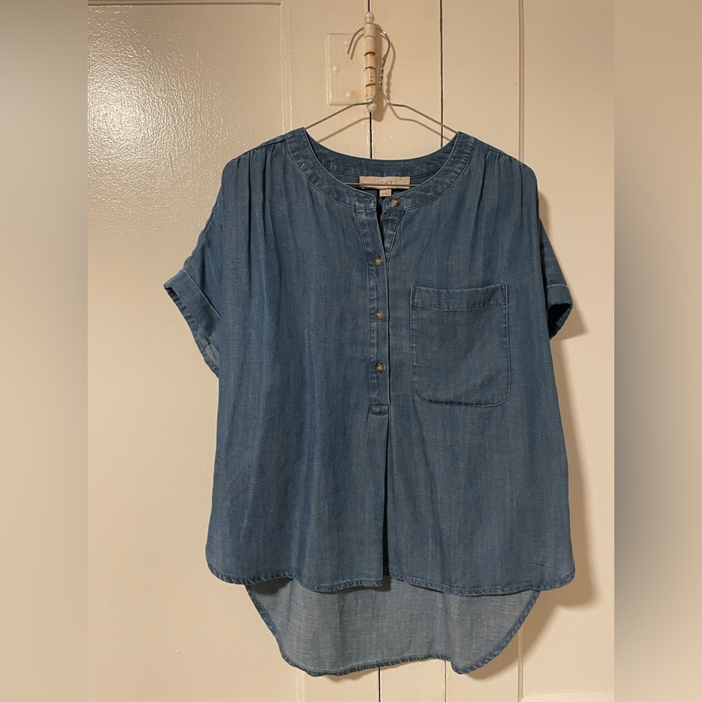 LOFT: denim short sleeve tunic